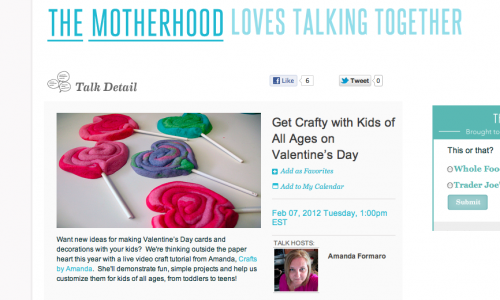 Live Valentine Craft Show on The Motherhood