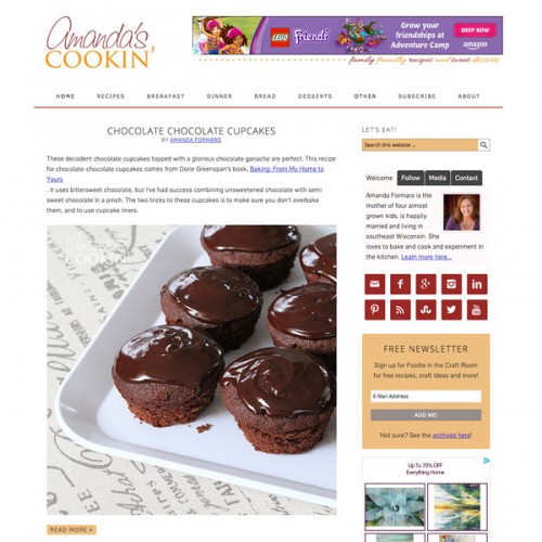 Amanda's Cookin' is a blog by Amanda Formaro